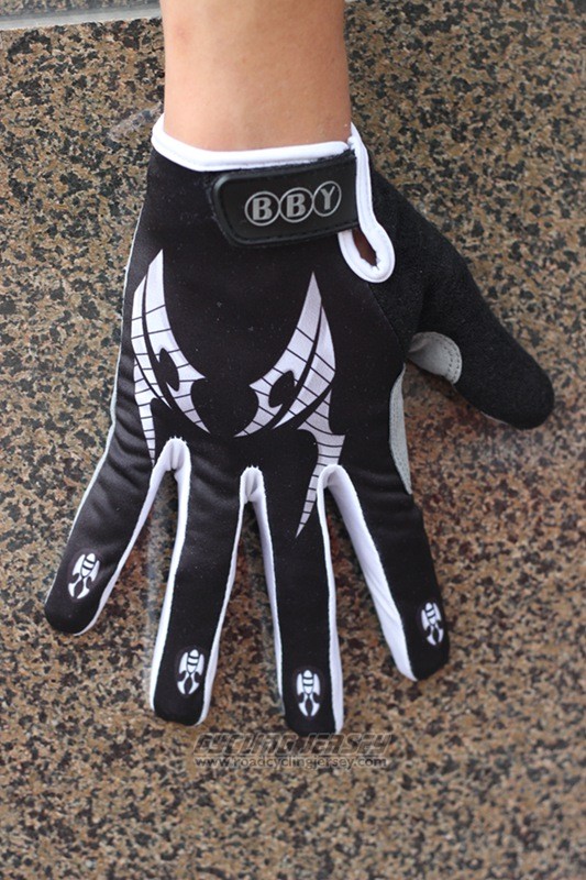 Skull Full Finger Gloves Cycling Black Black